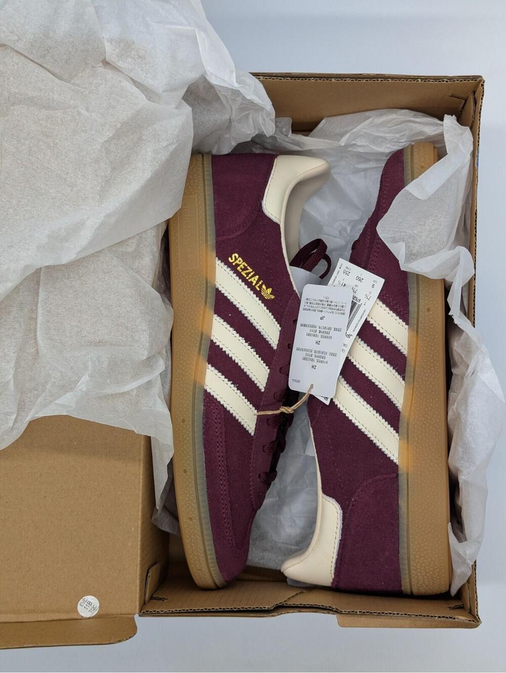 Women's Size 9 - Adidas Handball Spezial Maroon Burgundy White Shoes JP8726 New - Picture 9 of 10